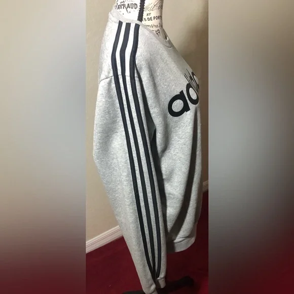 Adidas Sweater- Gray/Black- Size Small - Picture 2 of 3